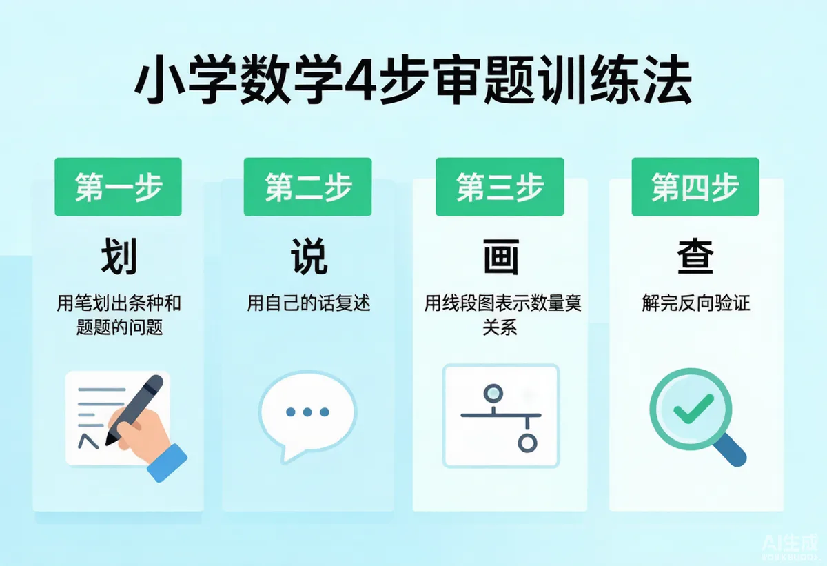 孩子数学题「一看就会一做就错」?过半错在审题,4步训练法 - 配图