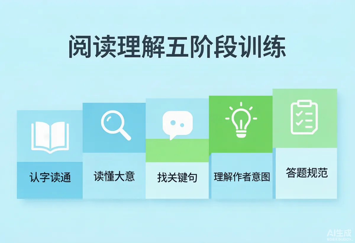 小学语文阅读理解怎么练?从看不懂到拿满分的5个阶段 - 配图